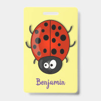 Caricature de coccinelle rouge joyeux