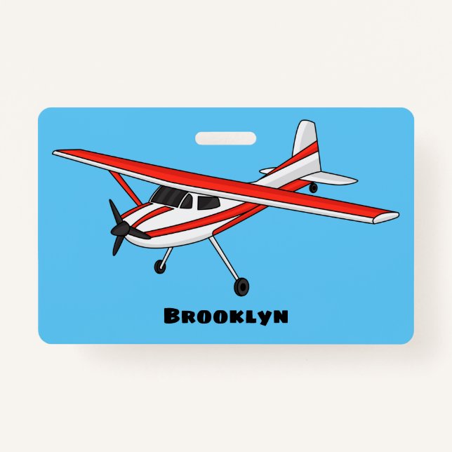Badge Caricature de l'avion à train de vélo (Devant)
