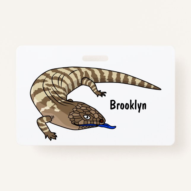 Badge Caricature de lézard rouge (Devant)