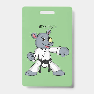 Badge Caricature de rhino kung fu