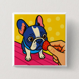 BADGE CARRÉ 5 CM いちごとポップなフレブルの缶バッジ