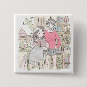 BADGE CARRÉ 5 CM さ に む れ じ