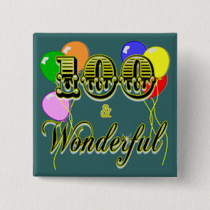 Badge Carré 5 Cm 100 et cadeaux et habillement d'anniversaire