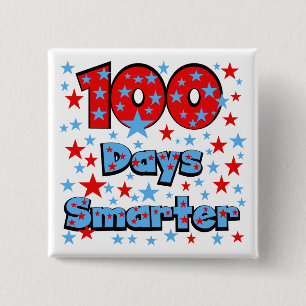 Badge Carré 5 Cm 100 jours plus intelligent