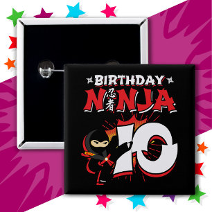 Badge Carré 5 Cm 10 Ans de bande dessinée Style de livre Ninja 10e