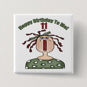 Badge Carré 5 Cm 11èmes cadeaux d'anniversaire Raggedy d'Annie