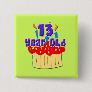 Badge Carré 5 Cm 13 ans