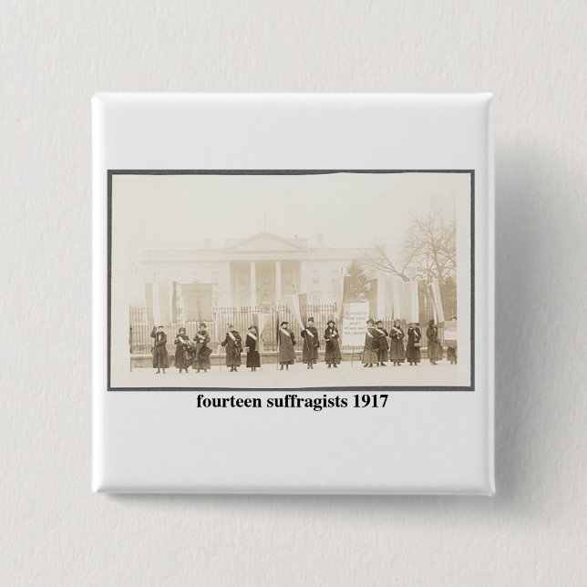 Badge Carré 5 Cm 14 Souffragistes, 1917 (Devant)