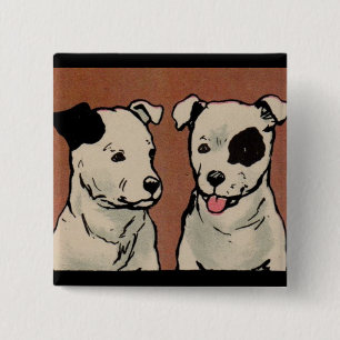 Badge Carré 5 Cm 1914 deux chiens