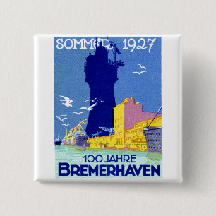 Badge Carré 5 Cm 1927 Bremerhaven Allemagne