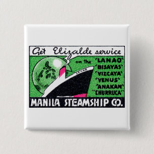 Badge Carré 5 Cm 1930 Manila Steamship Company