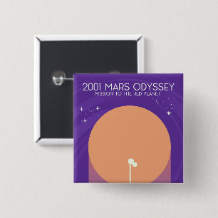 Badge Carré 5 Cm 2001 mars odyssey