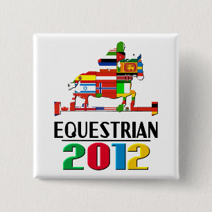 Badge Carré 5 Cm 2012 : Équestre