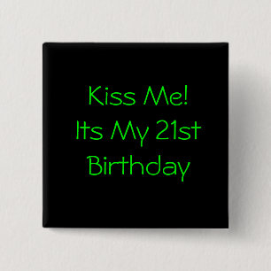Badge Carré 5 Cm 21ème Anniversaire