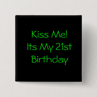 Badge Carré 5 Cm 21ème Anniversaire