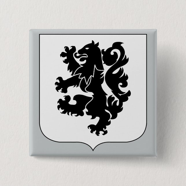 Badge Carré 5 Cm 28e Régiment d'infanterie - Lions noirs (Devant)
