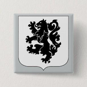 Badge Carré 5 Cm 28e Régiment d'infanterie - Lions noirs