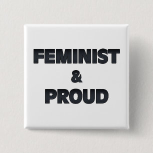 Badge Carré 5 Cm 2 féministes et fiers