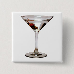 Badge Carré 5 Cm 2 olive martini, bouton