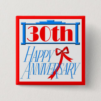 Badge Carré 5 Cm 30ème Boutons d'anniversaire de mariage