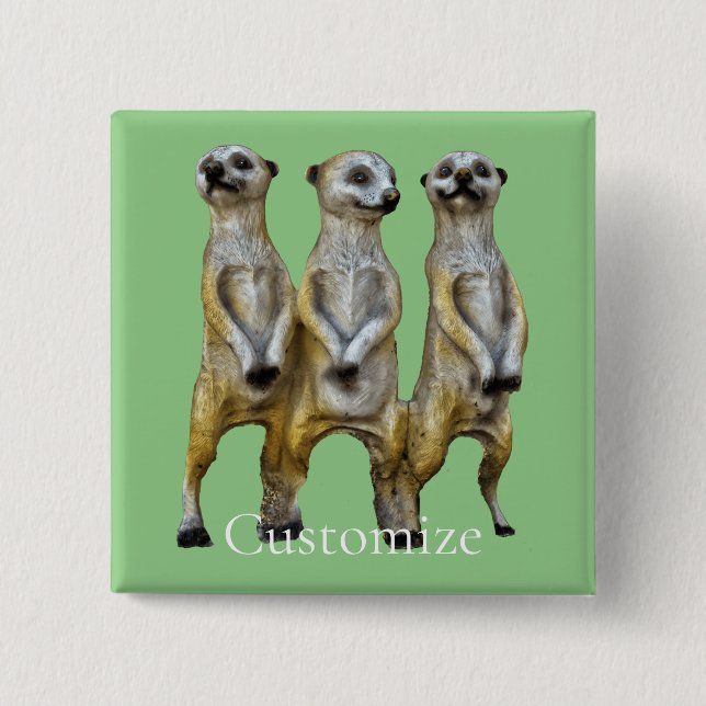 Badge Carré 5 Cm 3 Meerkats debats Thunder_Cove (Devant)