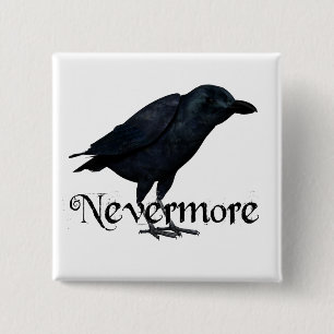 Badge Carré 5 Cm 3D plus jamais Raven