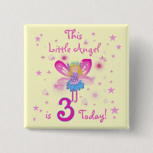Badge Carré 5 Cm 3e T-shirts et cadeaux d'anniversaire Little Angel