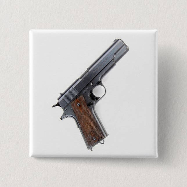 Badge Carré 5 Cm .45 Pistolet de colt (Devant)