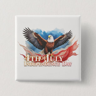 Badge Carré 5 Cm 4 juillet Aigle – Conception d'art patriotique