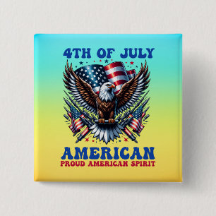 Badge Carré 5 Cm 4 juillet American Eagle Sublimation-61001