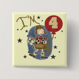 Badge Carré 5 Cm 4e Cowgirl Tshirts et cadeaux d'anniversaire