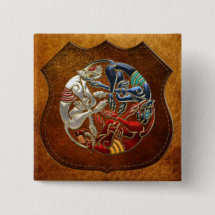 Badge Carré 5 Cm [500] Art sacré celtique - Trois Chiens