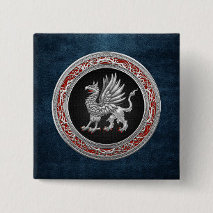 Badge Carré 5 Cm [500] Griffin d'argent sacré