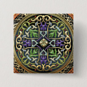 Badge Carré 5 Cm [500] Treasure Trove : Croix celtique