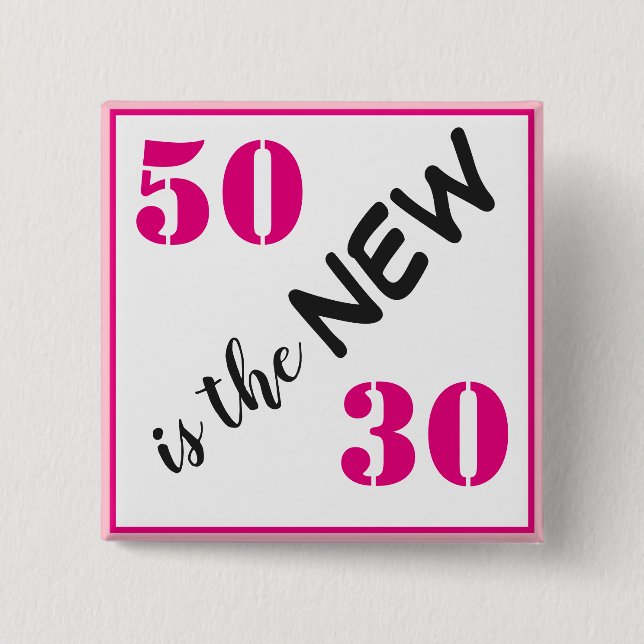 Badge Carré 5 Cm 50 est le nouvel anniversaire rose 30 (Devant)