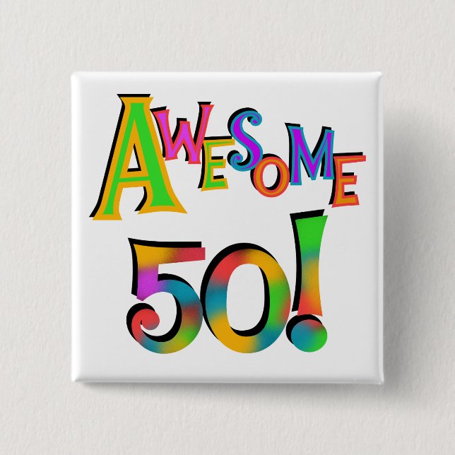 Badge Carré 5 Cm 50 T-shirts et cadeaux impressionnants (Devant)