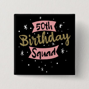 Badge Carré 5 Cm 50e Escouade d'anniversaire