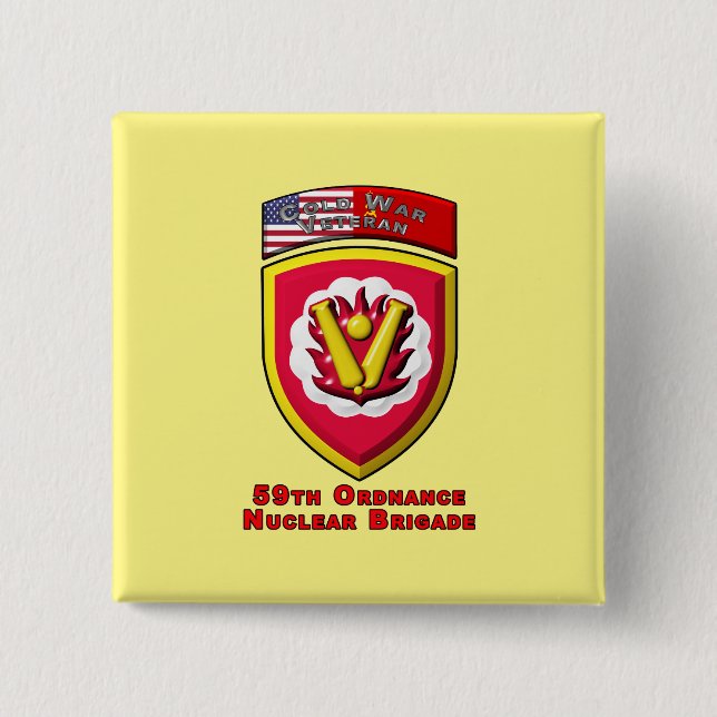 Badge Carré 5 Cm 59e Brigade de commandement "Dissuasion nucléaire  (Devant)