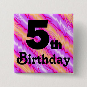 Badge Carré 5 Cm 5ème Anniversaire