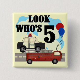 Badge Carré 5 Cm 5èmes T-shirts d'anniversaire de héros quotidien