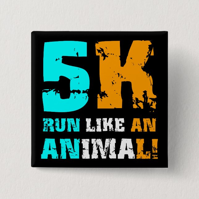 Badge Carré 5 Cm 5K drôle (Devant)