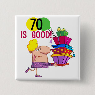 Badge Carré 5 Cm 70 est de bons T-shirts et cadeaux d'anniversaire