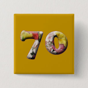 Badge Carré 5 Cm 70e anniversaire 70 ans Milestone Button