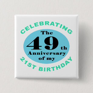 Badge Carré 5 Cm 70th Birthday Humor
