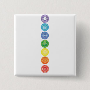 Badge Carré 5 Cm 7 Chakras