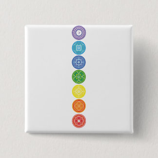 Badge Carré 5 Cm 7 Chakras
