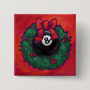 Badge Carré 5 Cm 8 Balle Noël Roue