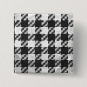 Badge Carré 5 Cm à damiers Plaid Noir Et Blanc
