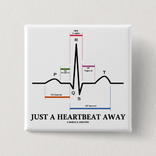 Badge Carré 5 Cm À Deux Pas (EKG/ECG)