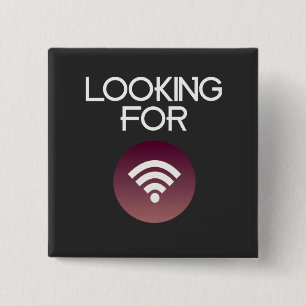 Badge Carré 5 Cm A la recherche du wifi